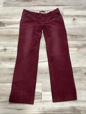Prana Corduroy Maroon Straight Leg Pants size 6